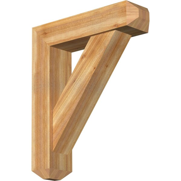 Ekena Millwork Traditional Craftsman Rough Sawn Bracket w/ Offset Brace, Western Red Cedar, 8"W x 32"D x 38"H BKT0806X32X38TRA04RWR - main